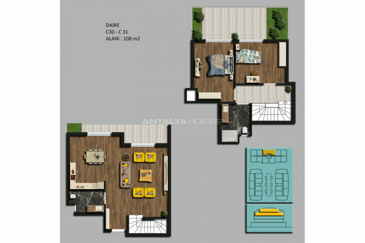 Квартира 2+1 в Коньяалты, Анталия, Турция | SBB-45197