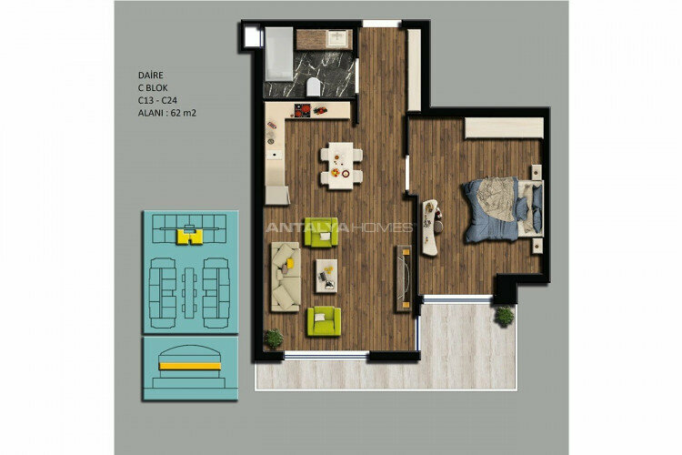 Квартира 2+1 в Коньяалты, Анталия, Турция | SBB-45197