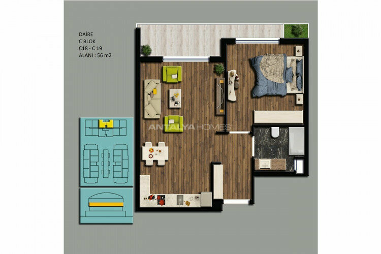 Квартира 2+1 в Коньяалты, Анталия, Турция | SBB-45197