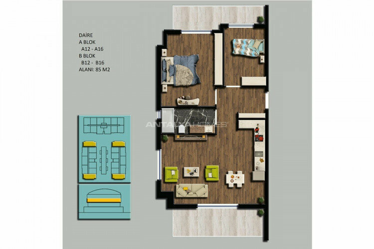 Квартира 2+1 в Коньяалты, Анталия, Турция | SBB-45197