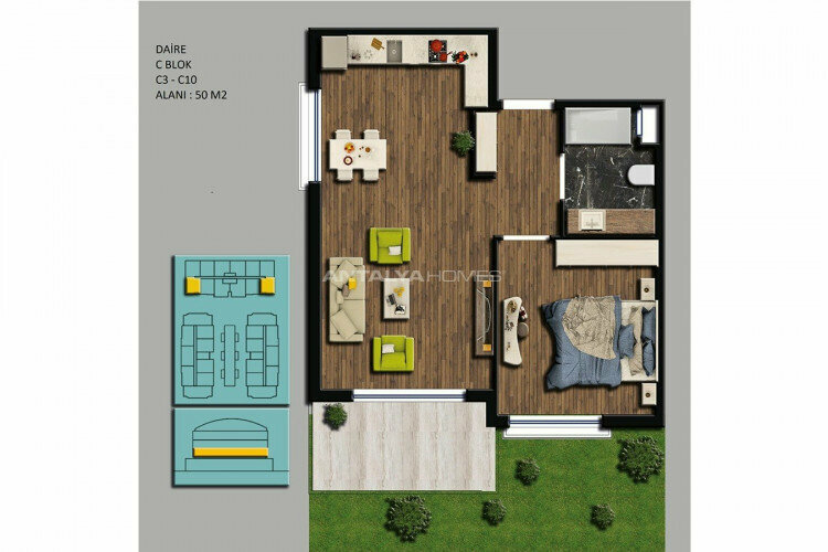 Квартира 2+1 в Коньяалты, Анталия, Турция | SBB-45197