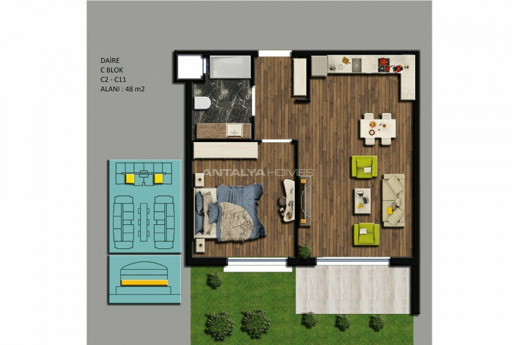 Квартира 2+1 в Коньяалты, Анталия, Турция | SBB-45197