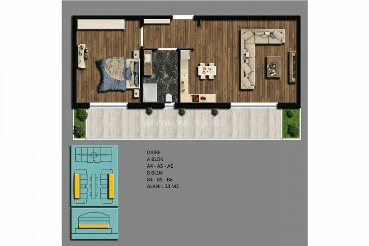 Квартира 2+1 в Коньяалты, Анталия, Турция | SBB-45197