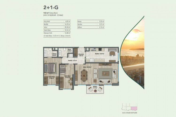 Квартира 2+1 в Малтепе, Стамбул, Турция | STE-46309