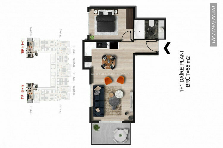 Квартира 2+1 в Анталии, Турция | STE-45215