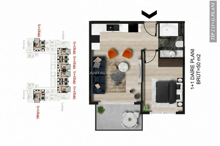 Квартира 2+1 в Анталии, Турция | STE-45215