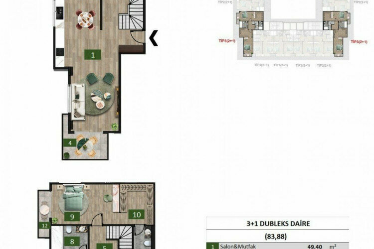 Квартира 2+1 в Анталии, Турция | STE-45215