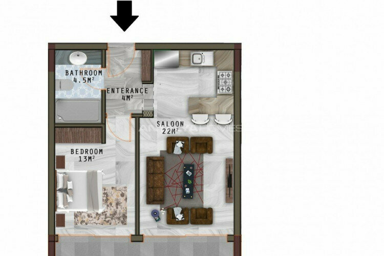 Квартира 2+1 в Анталии, Турция | STE-45251