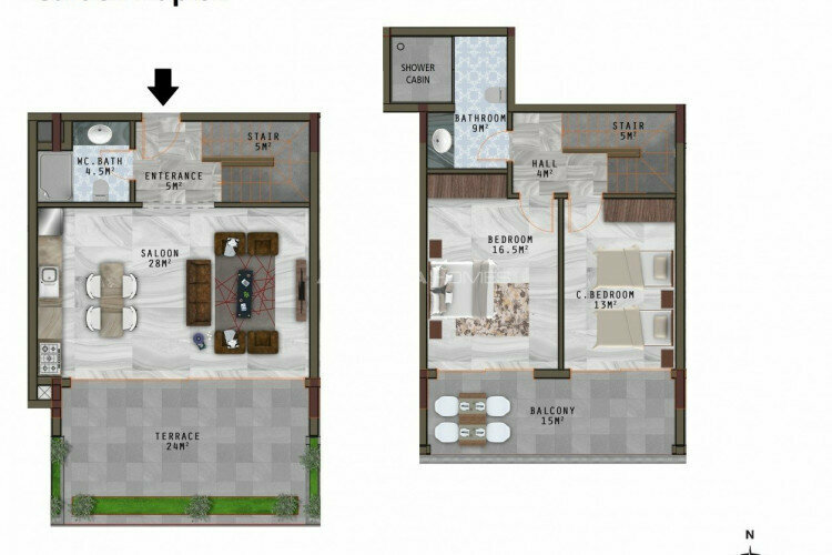 Квартира 2+1 в Анталии, Турция | STE-45251