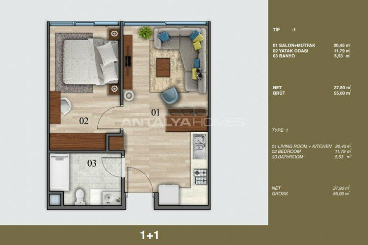 Квартира 3+1 в Стамбуле, Турция | PKK-46420