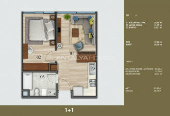 Квартира 1+1 в Стамбуле, Турция | STE-46418