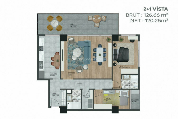 Квартира 1+1 в Бурсе, Турция | PTE-46891