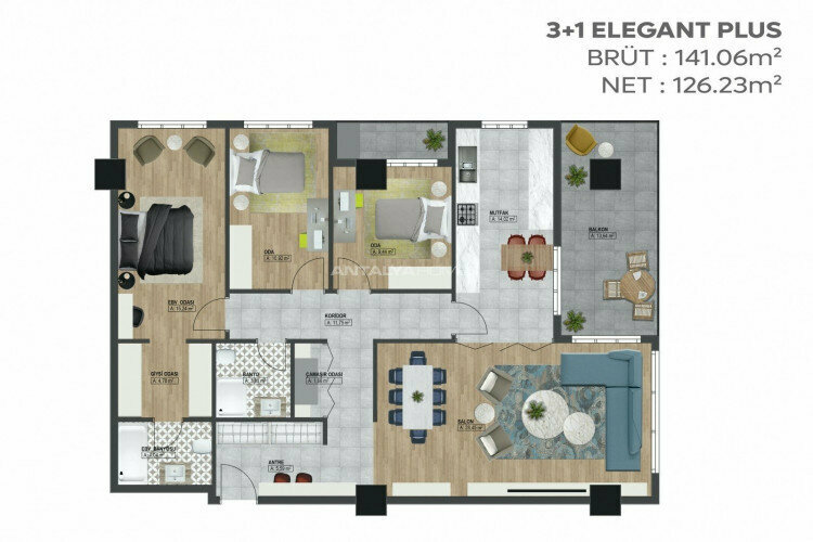 Квартира 2+1 в Бурсе, Турция | SBB-46892