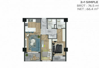 Квартира 2+1 в Бурсе, Турция | SBB-46892