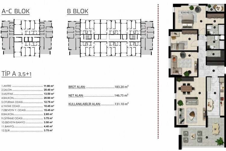 Квартира 3+1 в Бурсе, Турция | STE-46911