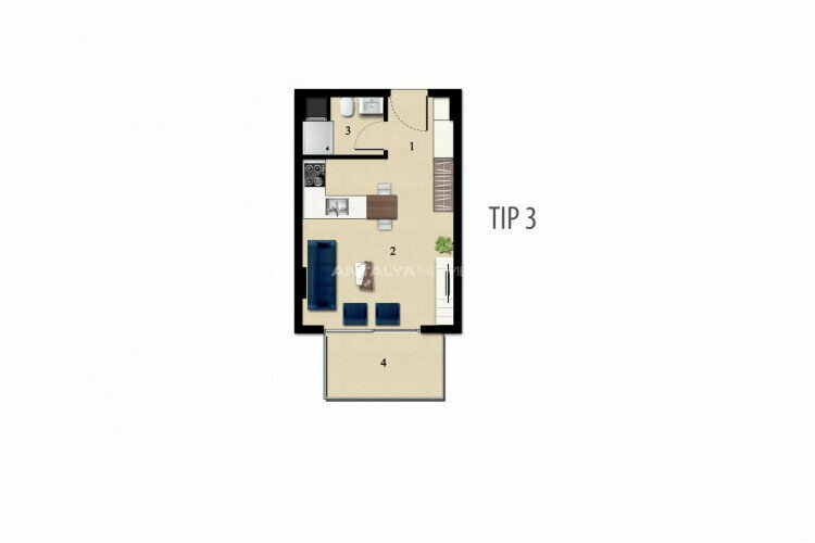 Квартира 2+1 в Коньяалты, Анталия, Турция | PTE-45002