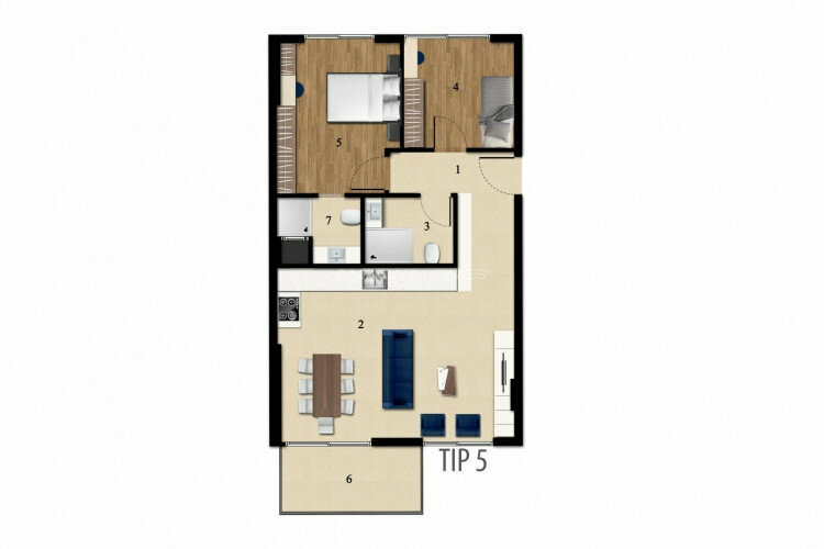 Квартира 2+1 в Коньяалты, Анталия, Турция | PTE-45002