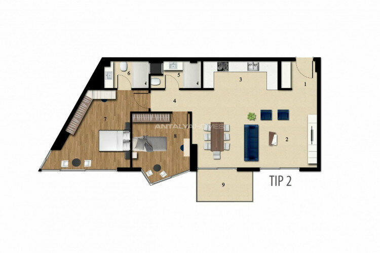 Квартира 3+1 в Коньяалты, Анталия, Турция | PBB-45003