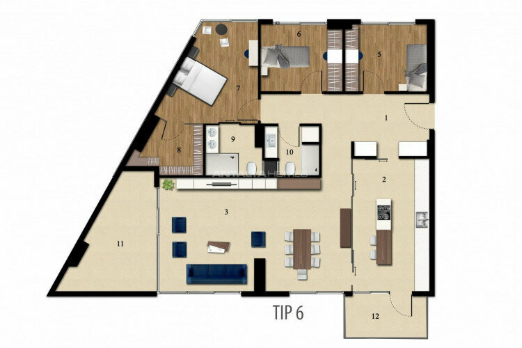 Квартира 3+1 в Коньяалты, Анталия, Турция | PBB-45003