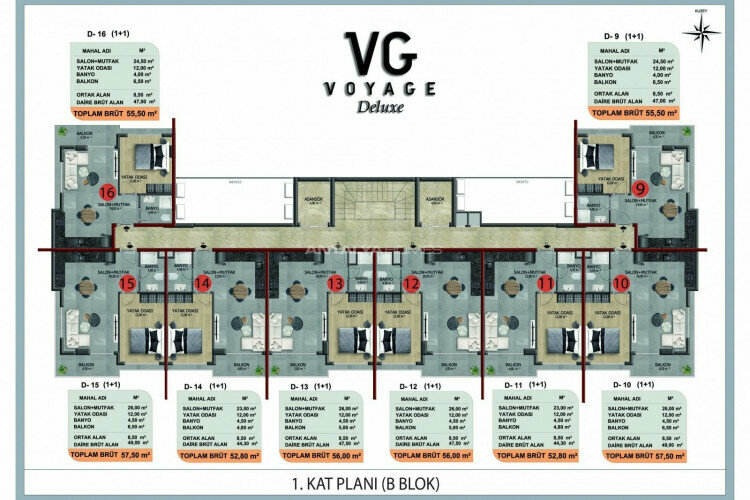 Квартира 1+1 в Анталии, Турция | PBB-45080