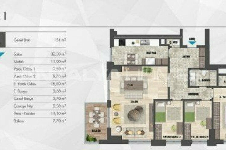 Квартира 2+1 в Картале, Стамбул, Турция | STE-46575