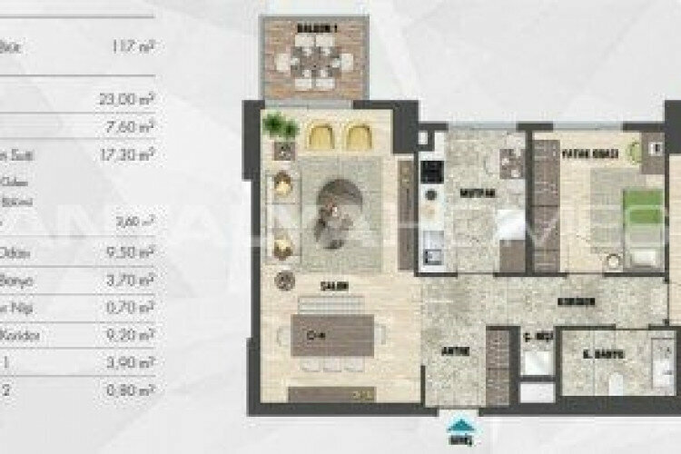 Квартира 2+1 в Картале, Стамбул, Турция | STE-46575
