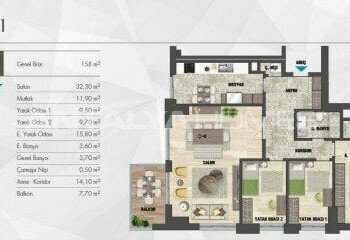 Квартира 3+1 в Картале, Стамбул, Турция | PBB-46576