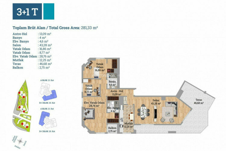 Квартира 3+1 в Картале, Стамбул, Турция | STE-46409