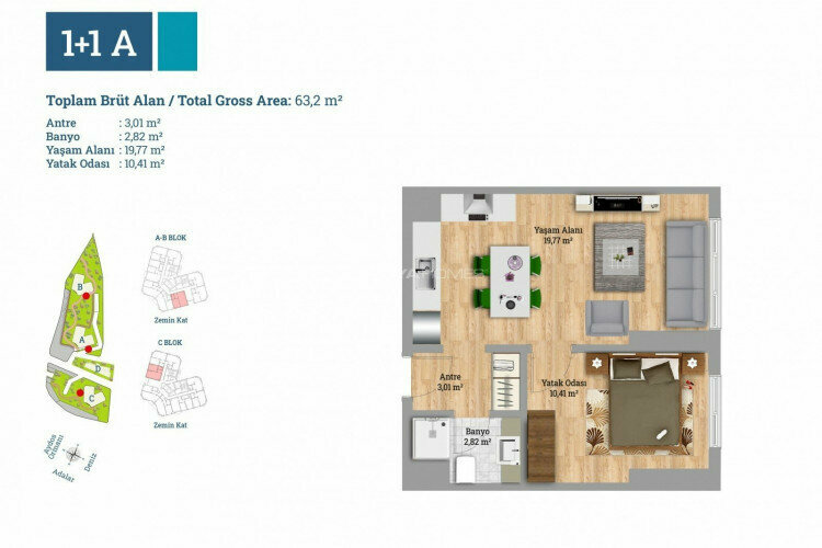 Квартира 3+1 в Картале, Стамбул, Турция | STE-46409