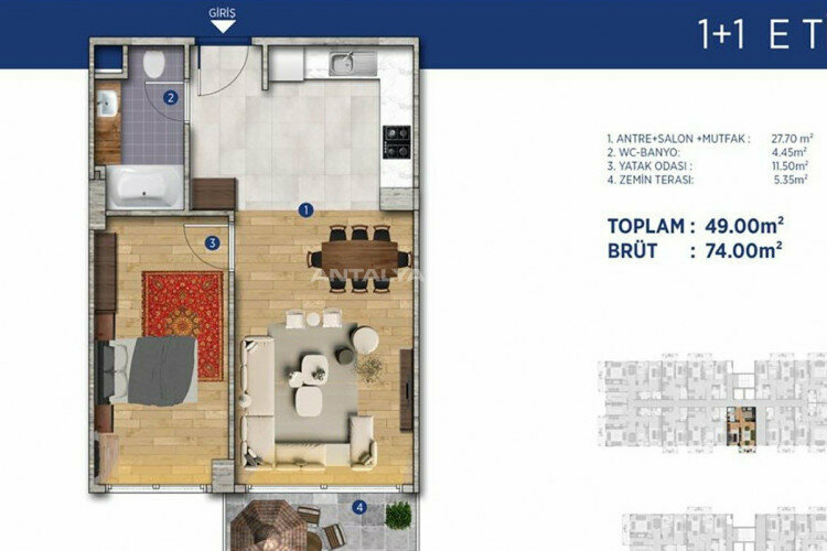 Квартира 3+1 в Стамбуле, Турция | PKK-46302