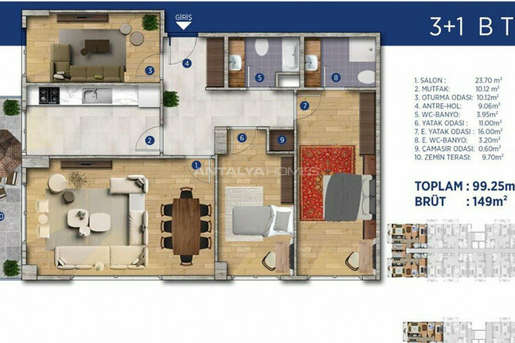 Квартира 3+1 в Стамбуле, Турция | PKK-46302