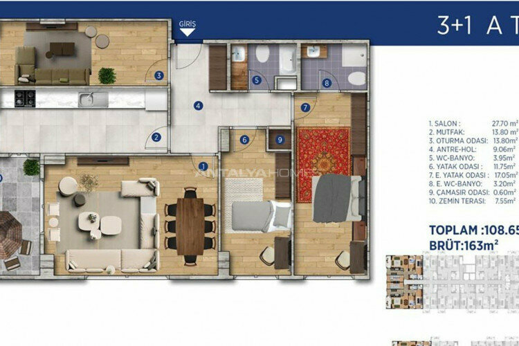 Квартира 3+1 в Стамбуле, Турция | PKK-46302