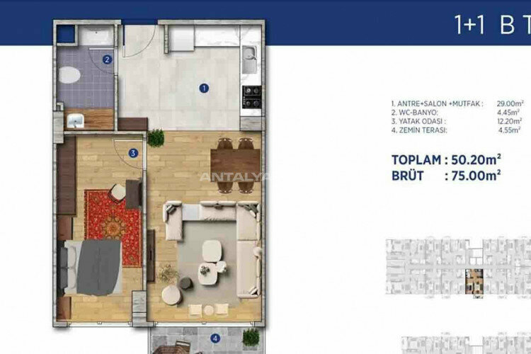 Квартира 3+1 в Стамбуле, Турция | PKK-46302