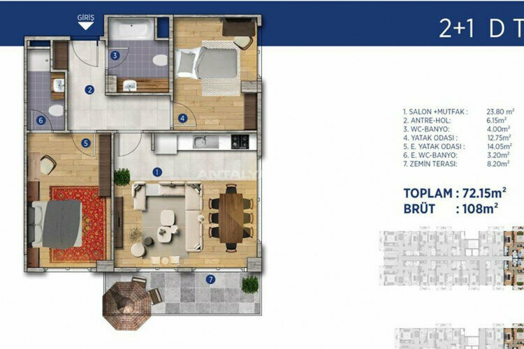 Квартира 3+1 в Стамбуле, Турция | PKK-46302