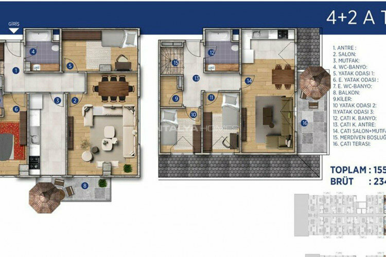 Квартира 3+1 в Стамбуле, Турция | PKK-46302