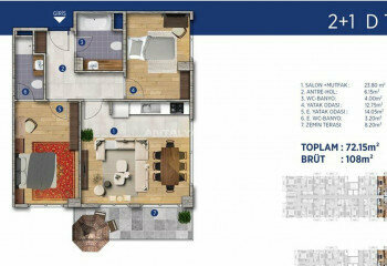Квартира 3+1 в Стамбуле, Турция | PKK-46302