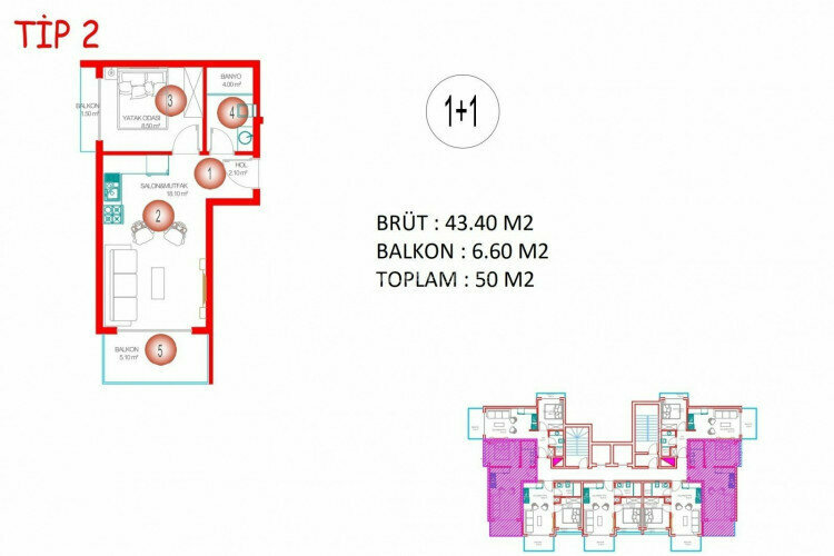 Квартира 2+1 в Анталии, Турция | STE-45420