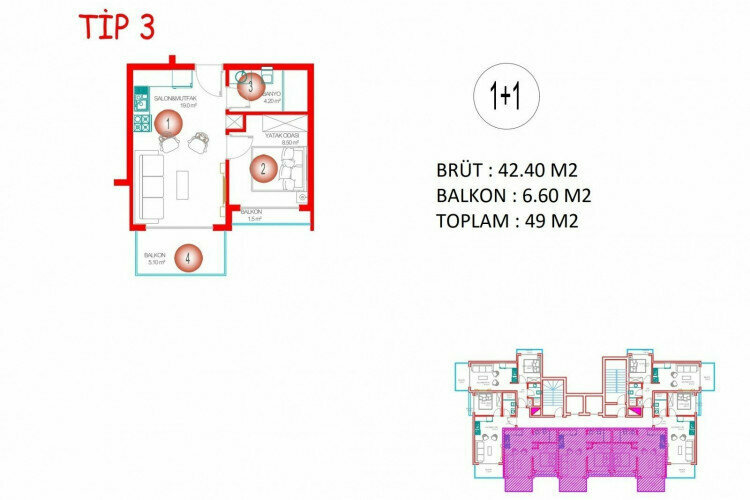 Квартира 2+1 в Анталии, Турция | STE-45420