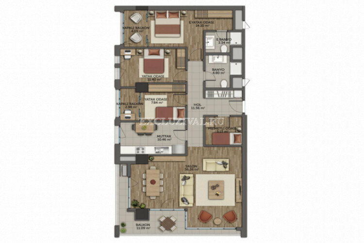 Квартира 4+1 в Стамбуле, Турция | PTE-10796