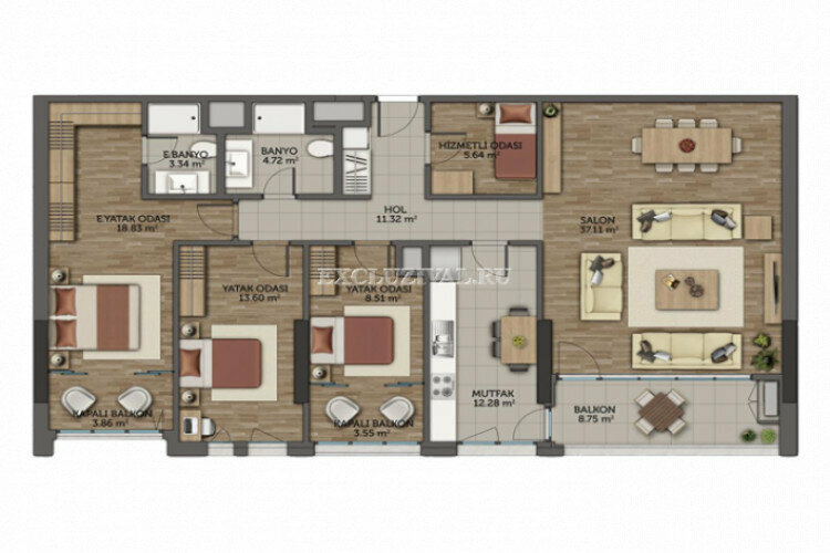 Квартира 4+1 в Стамбуле, Турция | PTE-10796