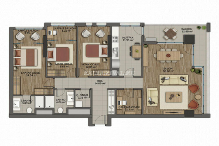 Квартира 4+1 в Стамбуле, Турция | PTE-10796