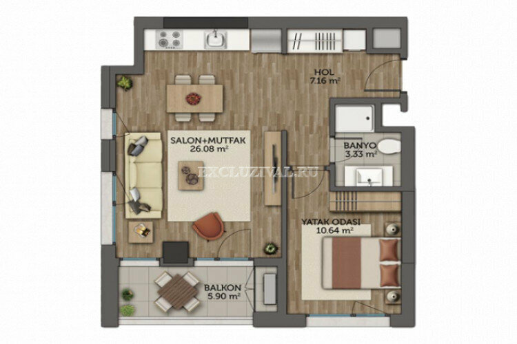 Квартира 4+1 в Стамбуле, Турция | PTE-10796