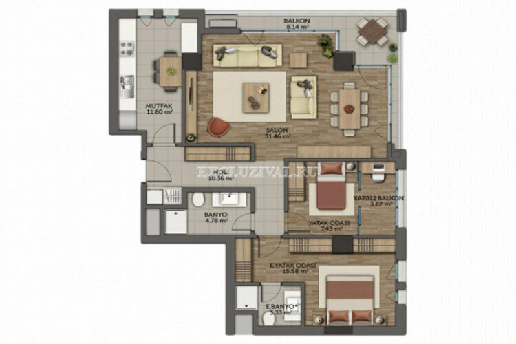 Квартира 4+1 в Стамбуле, Турция | PTE-10796