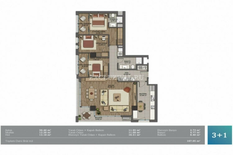 Квартира 4+1 в Стамбуле, Турция | PTE-10796