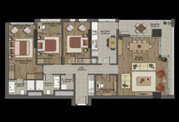 Квартира 4+1 в Стамбуле, Турция | PTE-10796