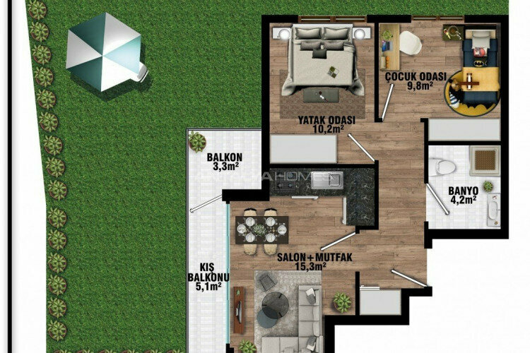 Квартира 1+1 в Анталии, Турция | SBB-45555