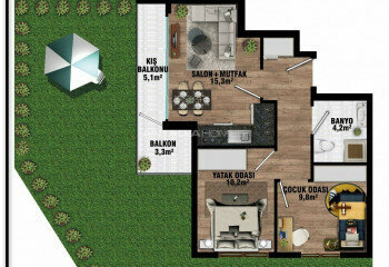 Квартира 1+1 в Анталии, Турция | SBB-45555