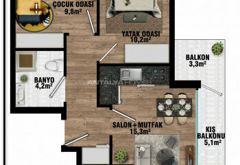 Квартира 1+1 в Анталии, Турция | SBB-45555