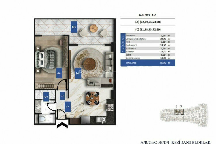 Квартира 5+1 в Анталии, Турция | PTE-45507