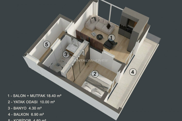 Квартира 4+1 в Муратпаше, Анталия, Турция | SBB-45452